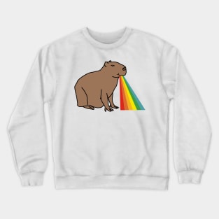 Animals with Rainbow Puke Happy Capybara Crewneck Sweatshirt